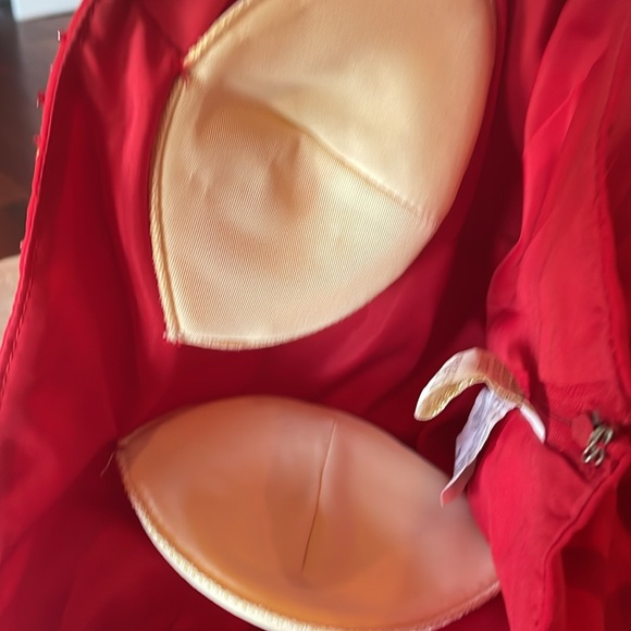 David’s Bridal Private  Collection : Strapless, sequined  Red Prom Gown size 6. - Picture 11 of 12